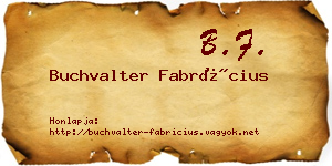 Buchvalter Fabrícius névjegykártya